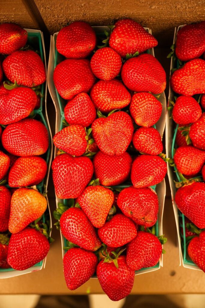 strawberries in a basket three pack