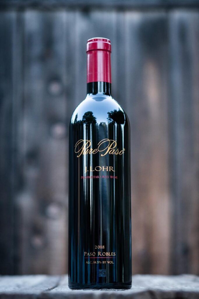 bottle of red wine from j lohr