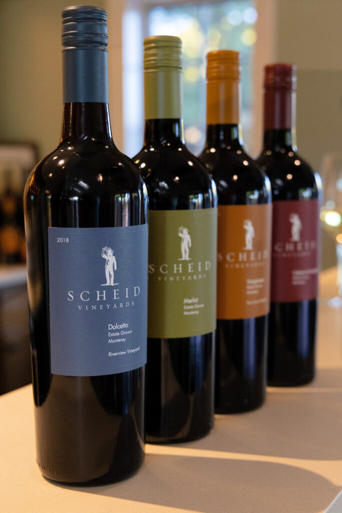 wine bottles from scheid winery