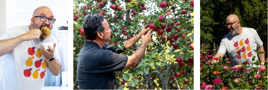 Collage of things to do at Apple Ridge - a u-pick apple orchard