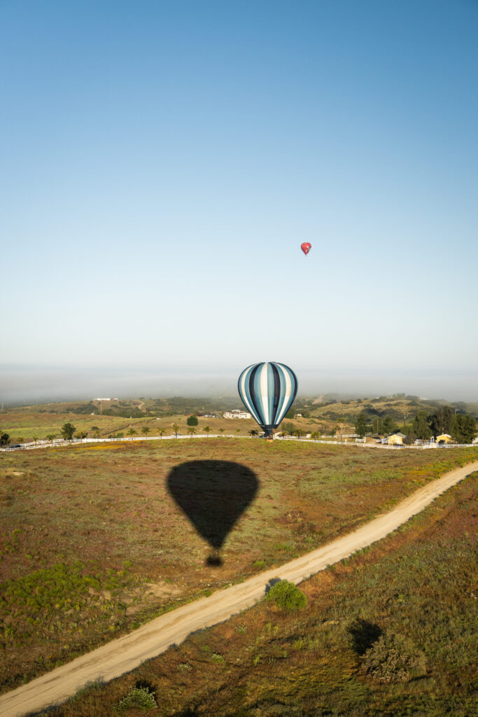 Hot air balloon flying over Temecula