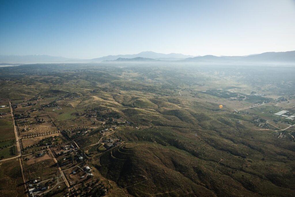 aerial view of Temecula, CA - one of many Southern California glamping destinations