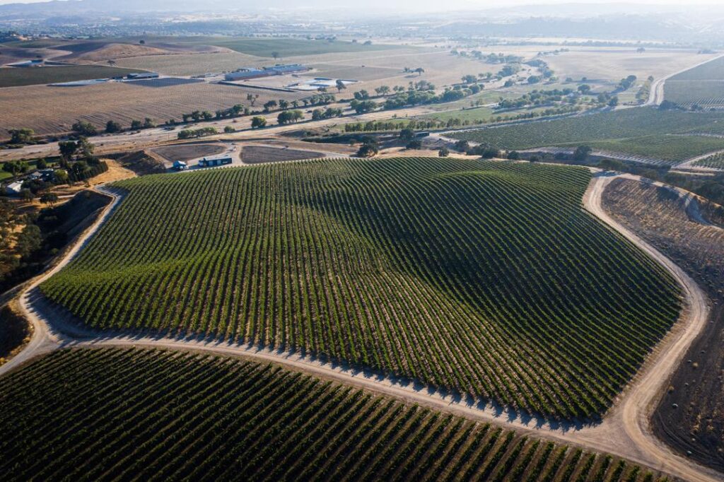 aerial view of Paso Robles wine country 