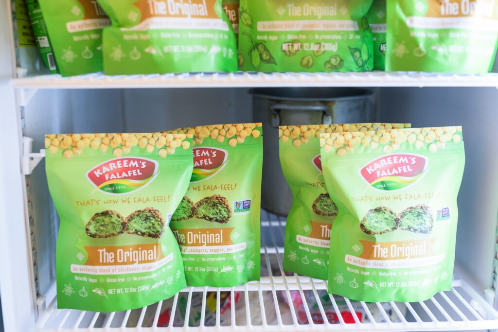 Packages of frozen falafel mix