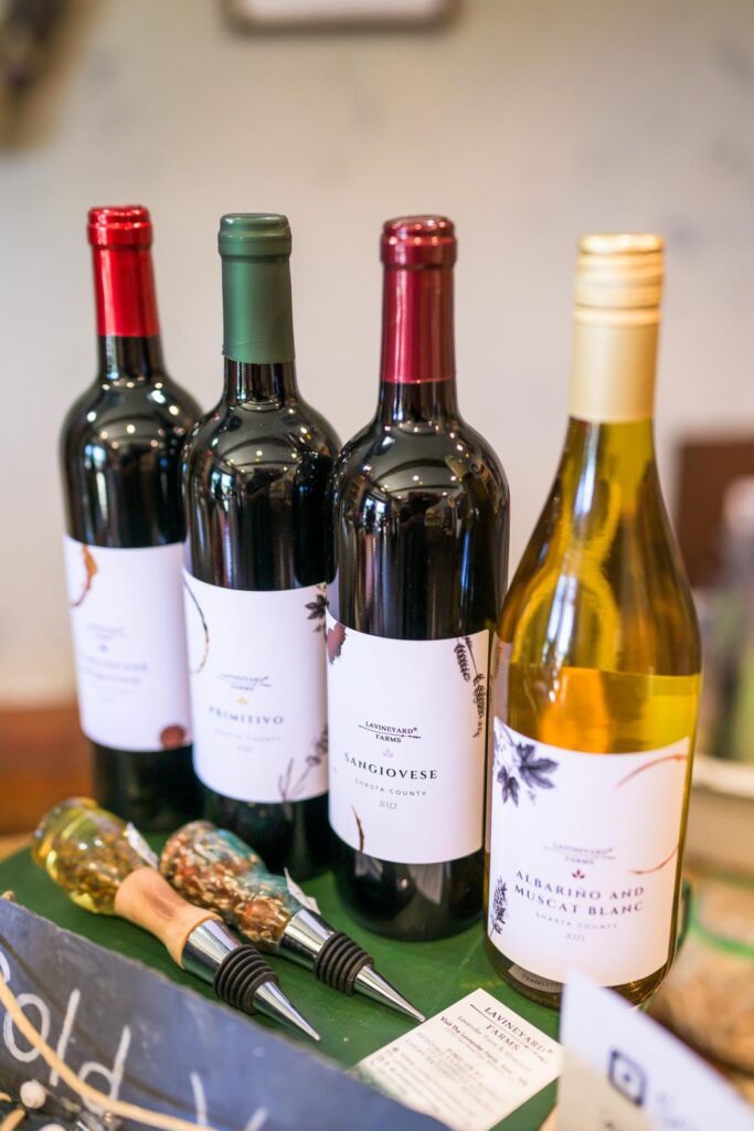 Wines available at the Lavineyard Farms gift shop