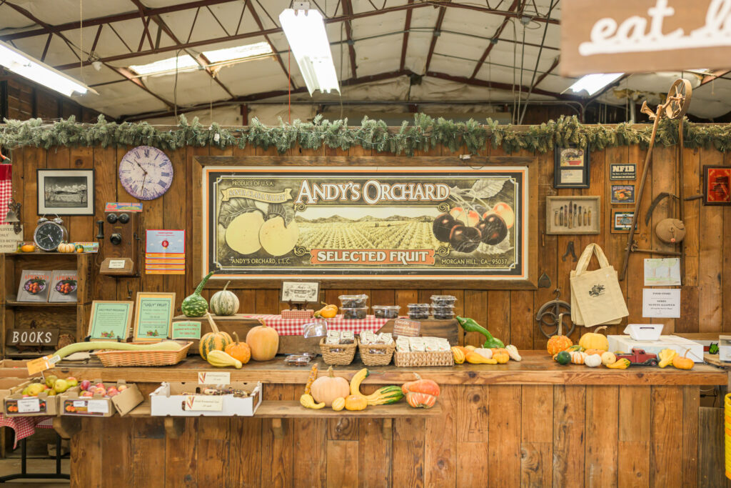 Inside the farm store at Andy's Orchard in Morgan Hill