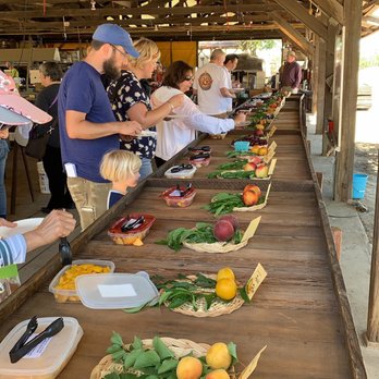 guests at a tasting event at Andy's Orchard in Morgan Hill