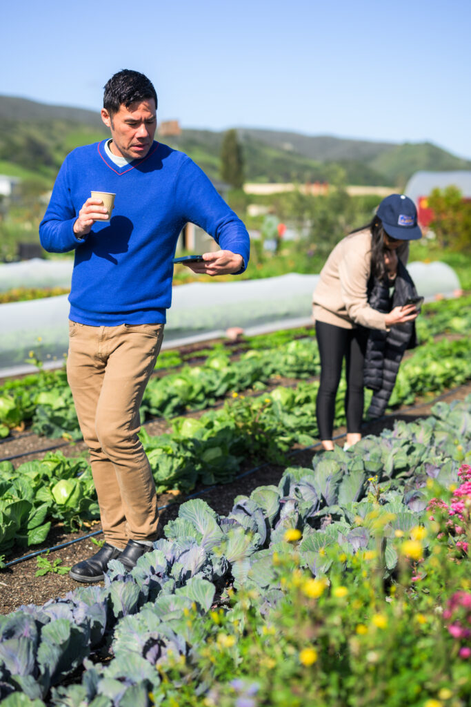 Sarah and Irvin touring at City Farm SLO, on the Farmstead ED SLO County Farm Trail