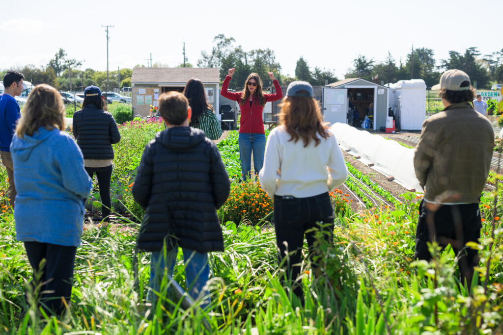 Guests learning more about City Farm SLO