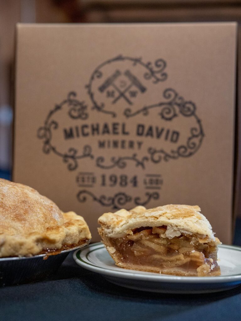 homemade apple pie at Michael David Winery