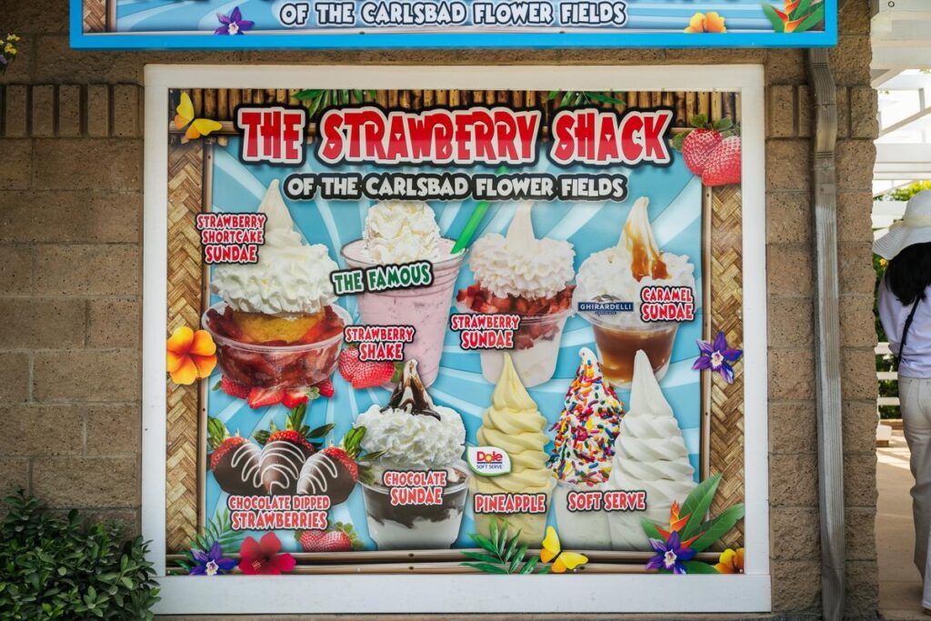the strawberry shack at the flower fields