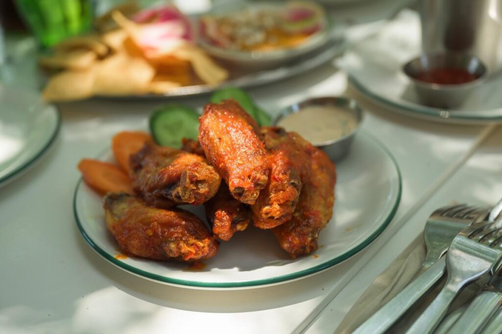 platter of chicken wings
