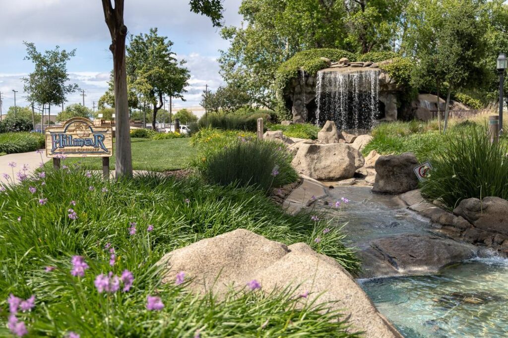 the recycled water waterfall at Hilmar Cheese