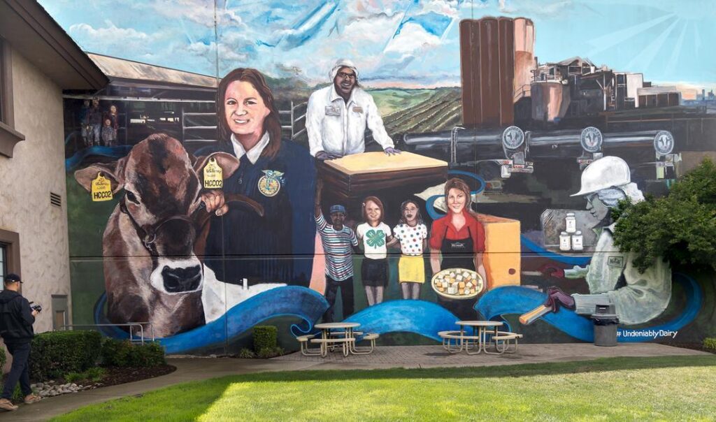 The world's largest dairy mural at Hilmar Cheese